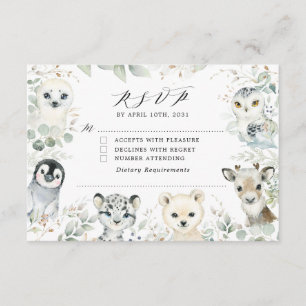 D'accompagnement Carte RSVP Baby shower pour animaux de l'Arctique