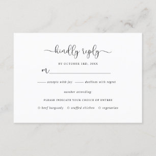 D'accompagnement Carte RSVP de mariage Brown Kraft simple et rustiq