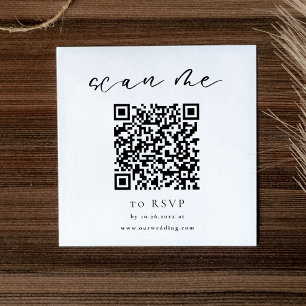 D'accompagnement Carte RSVP de mariage de code QR minimal