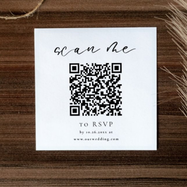 D'accompagnement Carte RSVP de mariage de code QR minimal (Créateur téléchargé)