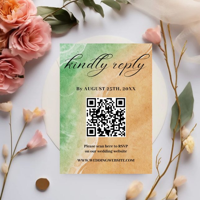 D'accompagnement Carte RSVP de mariage de plage de sable et de sabl (Créateur téléchargé)