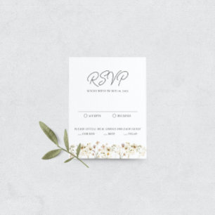D'accompagnement Carte RSVP de mariage Fleur sauvage aquarelle