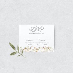 D'accompagnement Carte RSVP de mariage Fleur sauvage aquarelle
