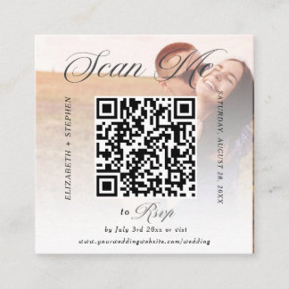 D'accompagnement Carte RSVP de mariage photo minimaliste QR Code