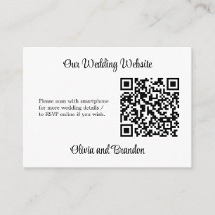 D'accompagnement Carte RSVP de site web de code QR minimaliste élég
