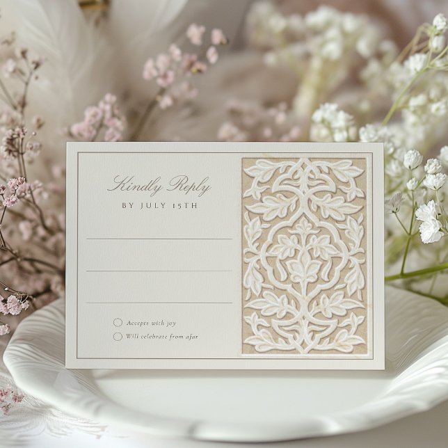 D'accompagnement Carte RSVP Elegance Florale Islamique (Créateur téléchargé)