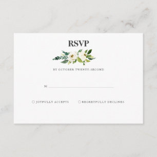 D'accompagnement Carte RSVP en fleurs blanches