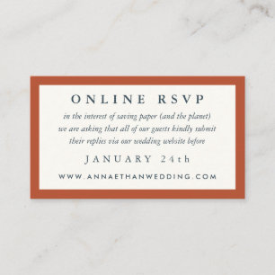 D'accompagnement Carte RSVP en ligne Mariage cadre rouge Terracotta
