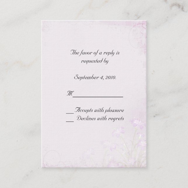 D'accompagnement Carte RSVP florale Lavender (Devant)