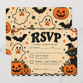 D'accompagnement Carte RSVP Halloween Vintage | Fantômes de la Soci