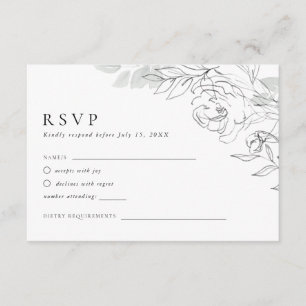 D'accompagnement Carte RSVP illustrant la flore botanique