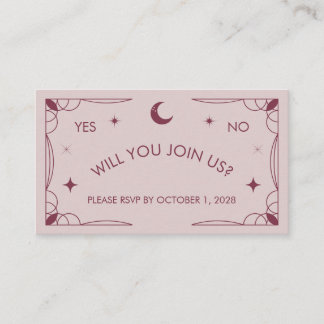 D'accompagnement Carte RSVP inspirée de Tarot rose