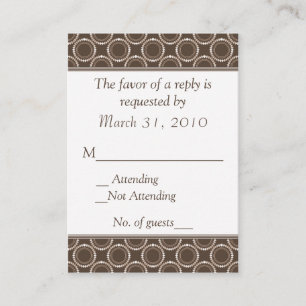 D'accompagnement Carte RSVP lisse et poli, Mocha