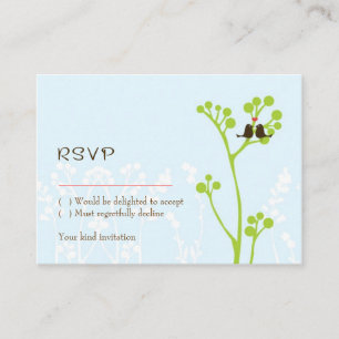D'accompagnement Carte RSVP Lovebirds (Bleu Poudre)