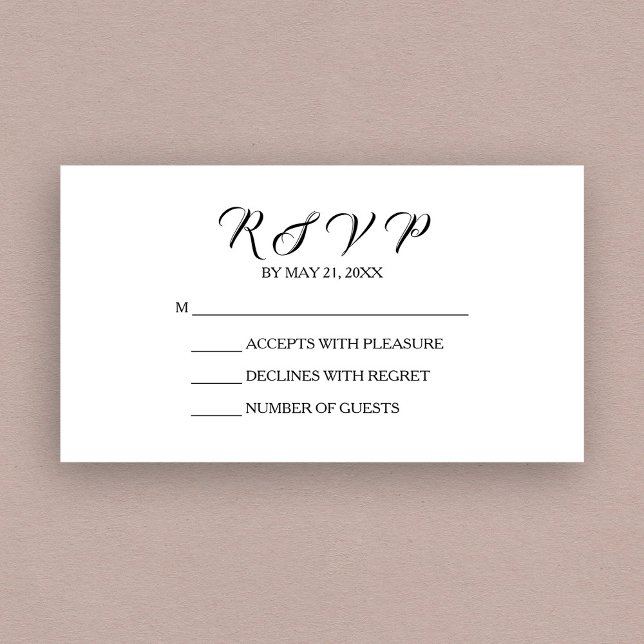 D'accompagnement Carte RSVP Mariage noir blanc (Créateur téléchargé)