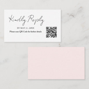 D'accompagnement Carte RSVP minimaliste Mariage QR Code écriture
