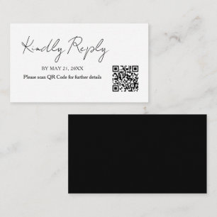 D'accompagnement Carte RSVP minimaliste Mariage QR Code écriture