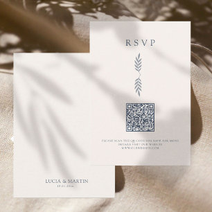 D'accompagnement Carte RSVP minimaliste QR Code Feuille moderne