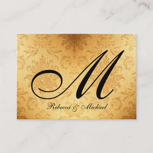 D'accompagnement Carte RSVP Monogramme Or vintage (Devant)