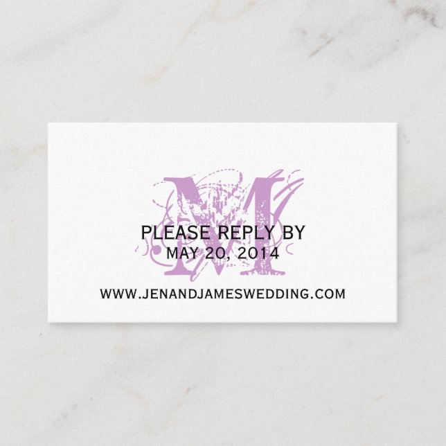 D'accompagnement Carte RSVP pour le site web Mariage Purple Chic Mo (Devant)