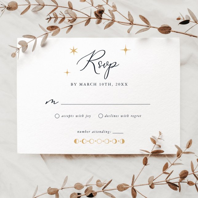 D'accompagnement Carte RSVP Soleil céleste et étoiles Lune (Créateur téléchargé)