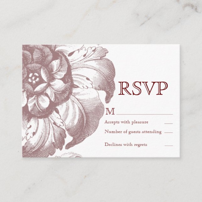D'accompagnement Carte RSVP vintage (Devant)