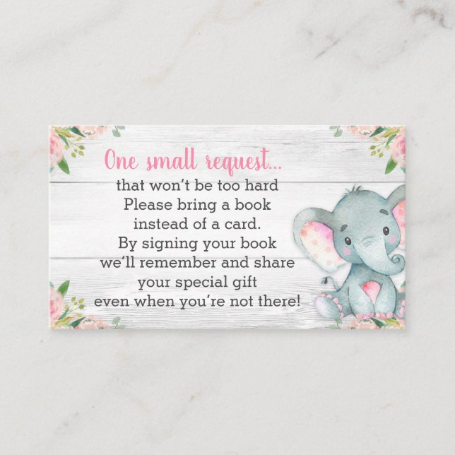 D'accompagnement Carte Rustic Elephant Baby shower Book (Devant)