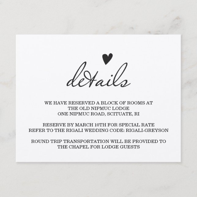 D'accompagnement Carte RUSTIC MARIAGE Details (Devant)