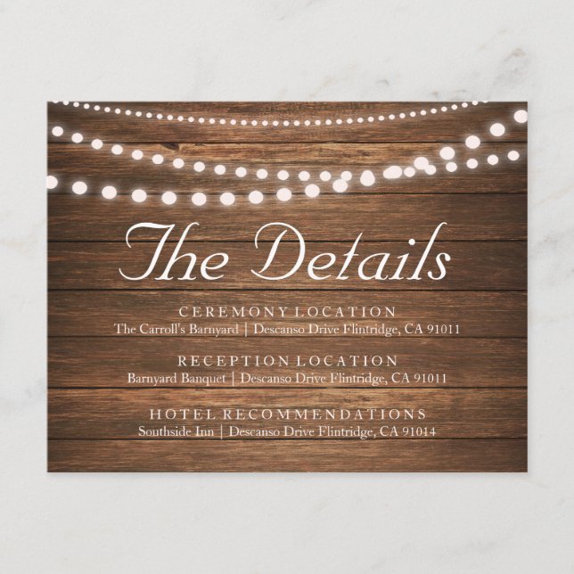 D'accompagnement Carte Rustic String of Lights Details 4,25 pouces  (Devant)