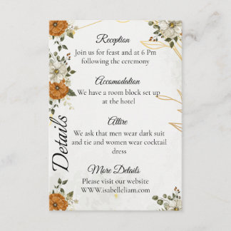 D'accompagnement Carte Rustique Boho Fall Détails personnalisable
