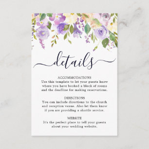 D'accompagnement Carte Rustique Rose Floral Mariage Détails