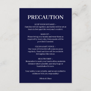 D'accompagnement Carte Scandi Bleue de Sécurité de Mariage Covid