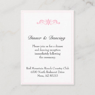 D'accompagnement Carte simple d'accueil et d'hébergement rose