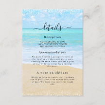 Carte Tropical Summer Beach Wedding Détail