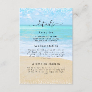 D'accompagnement Carte Tropical Summer Beach Wedding Détail
