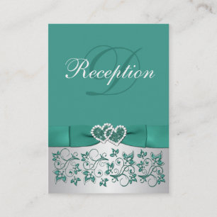 D'accompagnement Carte Turquoise RIBBON IMPRIMÉE, Boîtier Floral Ar