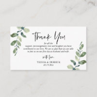 Carte verte moderne Mariage Merci fermé