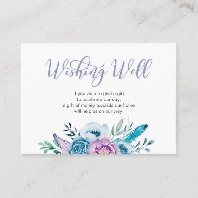 D'accompagnement Carte Wishing Well | Fleurs violettes (Devant)