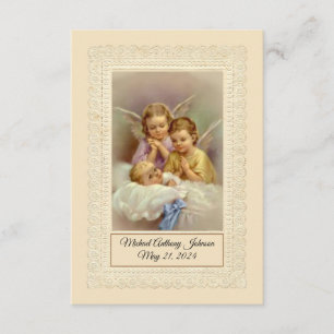 D'accompagnement Catholique Baby Boy Baptismal Souvenir Carte Saint