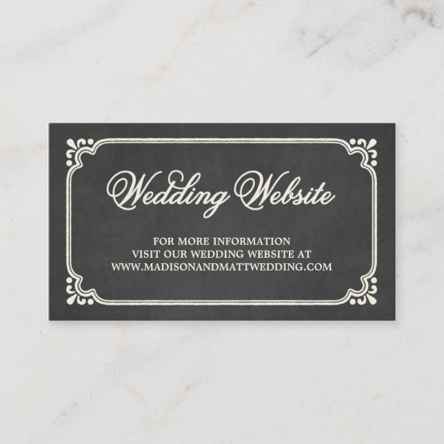 D'accompagnement Chalkboard Union | Carte du site web de mariage (Devant)