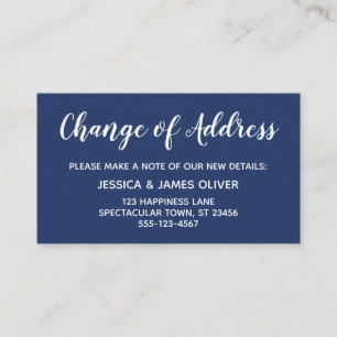 D'accompagnement Changement d'adresse minimal et élégant Carte bleu