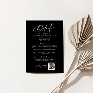 D'accompagnement Charme élégant noir foncé Mariage détails carte