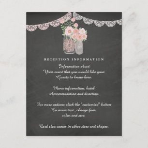 D'accompagnement Chic Mason Jar & Chalkboard Mariage Insérer carte
