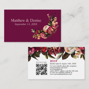 D'accompagnement Chrysanthème Élégant Code QR Carte de Réponse Burg