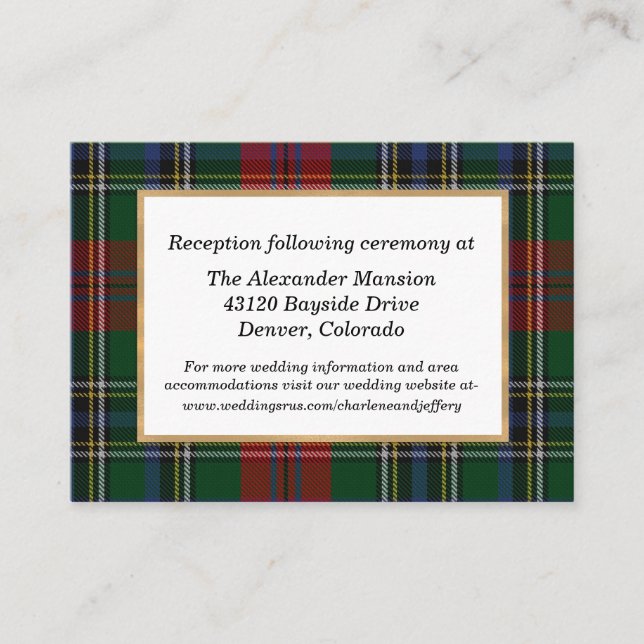 D'accompagnement Clan MacClain Tartan Plaid Mariage Carte de boîtie (Devant)