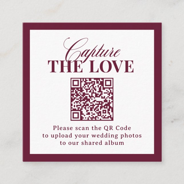 D'accompagnement Classique Luxe | Carte de mariage à code QR Captur (Devant)