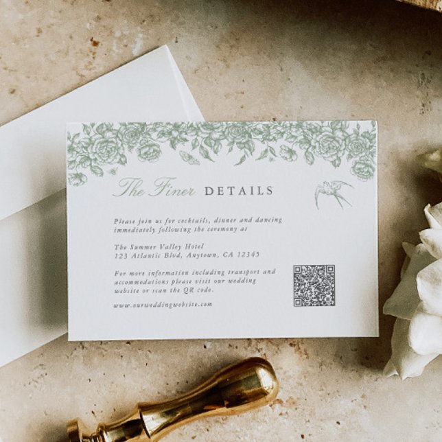 D'accompagnement Code QR de la carte d'information de mariage Toile (Créateur téléchargé)