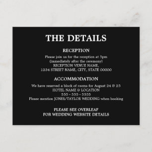 D'accompagnement Code QR noir - blanc Détails Mariage Carte de boît
