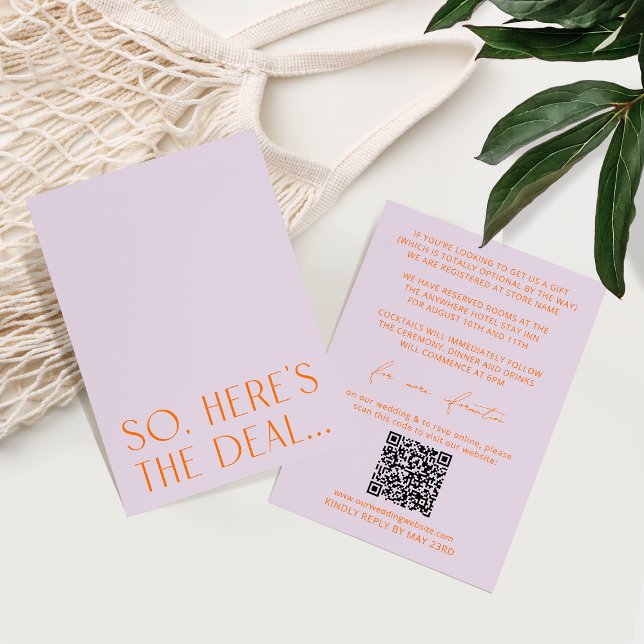 D'accompagnement Code QR RSVP de la carte de détails Purple & Orang (Créateur téléchargé)