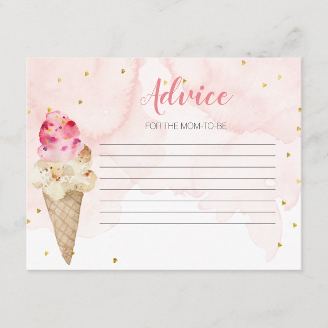 D'accompagnement Conseil Carte Pink crème glacée Fête des mariées (Devant)